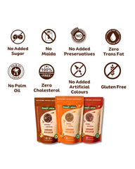 Natural Laddoos Triple Yum Trio - Hazelnut Chocolate Laddoos, Orange Cashew Laddoos & Peanut Chocolate Laddoos - 540g