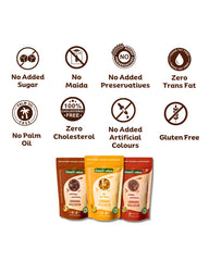 Natural Laddoos Triple Yum Trio - Hazelnut Chocolate Laddoos, Mixed Dry Fruits & Peanut Chocolate Laddoos - 540g