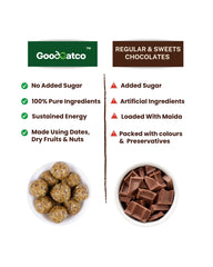 Natural Laddoos Triple Yum Trio - Orange Cashew Laddoos, Flax Seeds Chocolate Laddoos & Oats Chocolate Laddoos - 540g