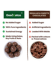 Natural Laddoos Triple Yum Trio - Hazelnut Chocolate Laddoos, Mixed Dry Fruits & Peanut Chocolate Laddoos - 540g