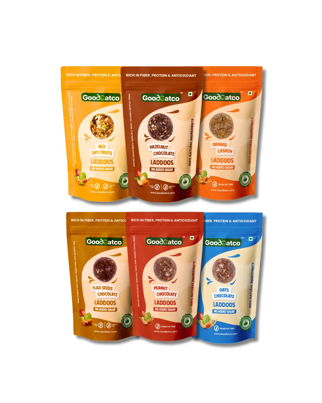 Assorted Collection – 108 Laddoos, 6 Flavour - 1080g - No Added Sugar