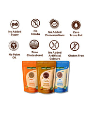 Natural Laddoos Triple Yum Trio - Orange Cashew Laddoos, Flax Seeds Chocolate Laddoos & Oats Chocolate Laddoos - 540g