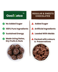 Good Eat Co Protein Bites | Protein Bites Natural Triple Yum Trio -  Hazelnut Chocolate Laddoos, Orange Cashew Laddoos & Oats Chocolate Laddoos - 540g