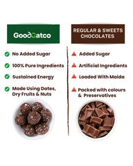 Natural Laddoo Triple Yum Trio -  Hazelnut Chocolate Laddoos, Orange Cashew Laddoos & Flax Seeds Chocolate Laddoos - 540g